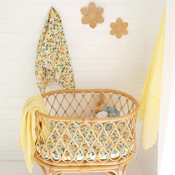 Citrus Squeeze Organic Bassinet Sheet / Change Pad Cover - Snuggle Hunny