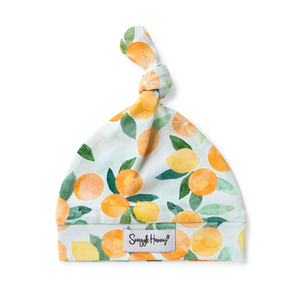 Citrus Squeeze Organic Knotted Beanie - Snuggle Hunny