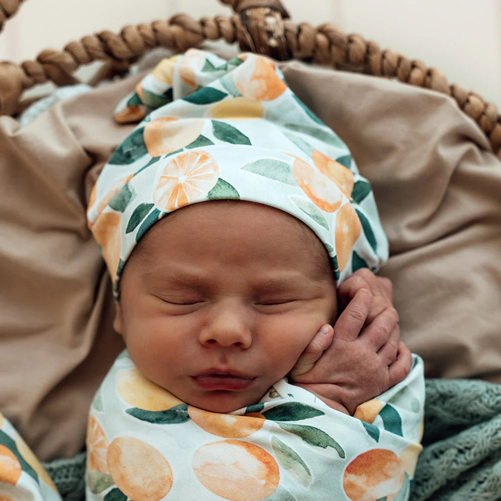 Citrus Squeeze Organic Knotted Beanie - Snuggle Hunny