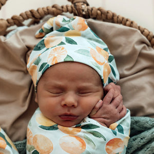 Citrus Squeeze Organic Knotted Beanie - Snuggle Hunny