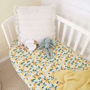 Citrus Squeeze Organic Fitted Cot Sheet - Snuggle Hunny