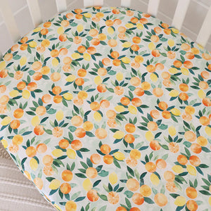 Citrus Squeeze Organic Fitted Cot Sheet - Snuggle Hunny