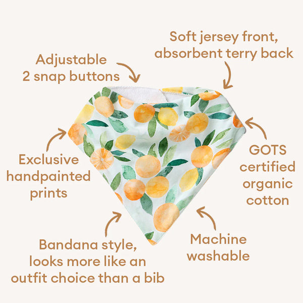 Citrus Squeeze Organic Dribble Bib - Snuggle Hunny