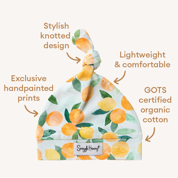 Citrus Squeeze Organic Knotted Beanie - Snuggle Hunny