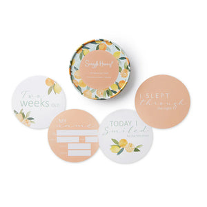 Citrus Squeeze & Peach Reversible Milestone Cards - Snuggle Hunny