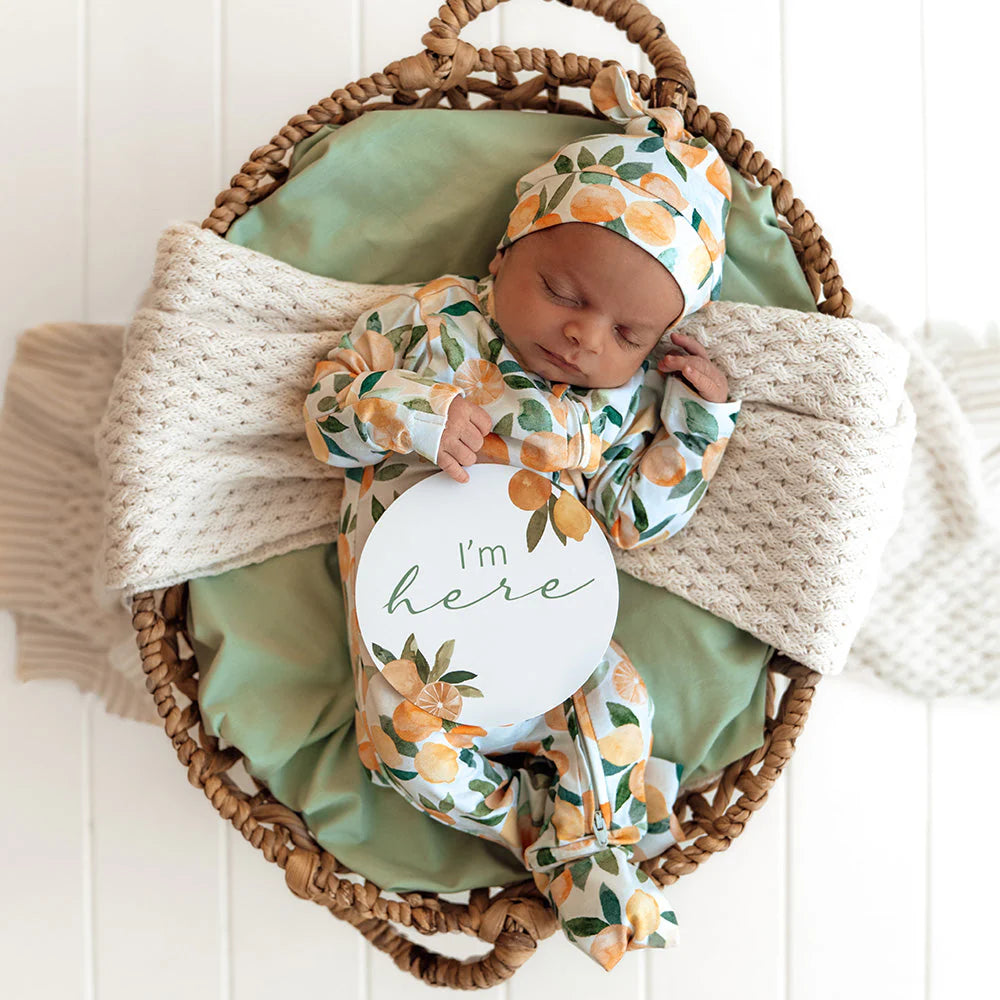 Citrus Squeeze & Peach Reversible Milestone Cards - Snuggle Hunny