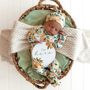 Citrus Squeeze & Peach Reversible Milestone Cards - Snuggle Hunny