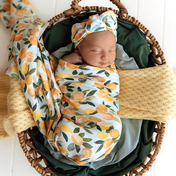 Citrus Squeeze Organic Muslin Wrap - Snuggle Hunny