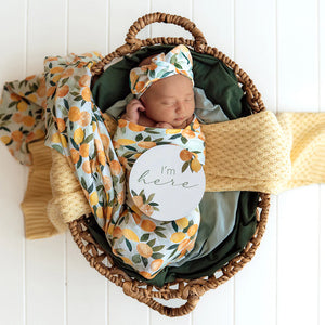 Citrus Squeeze Organic Muslin Wrap - Snuggle Hunny