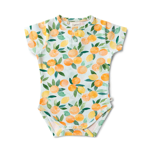 Citrus Squeeze Short Sleeve Organic Bodysuit - Snuggle Hunny