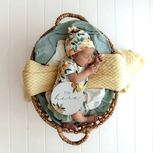 Citrus Squeeze & Peach Reversible Milestone Cards - Snuggle Hunny