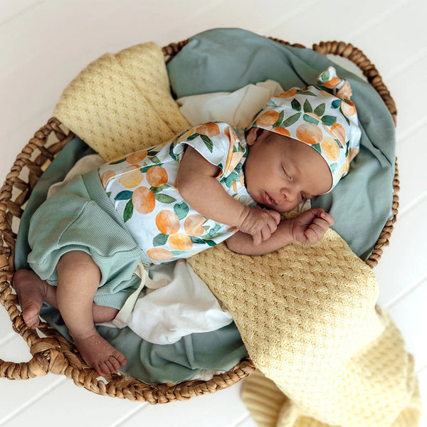 Sunlight Diamond Knit Organic Baby Blanket