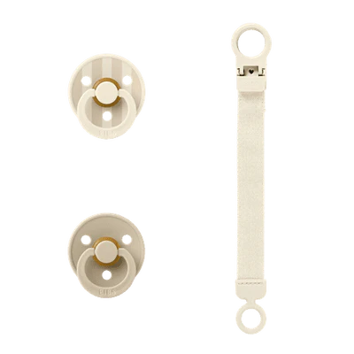 Colour Dummy & Loop Clip Gift Set - Ivory - Bibs Denmark