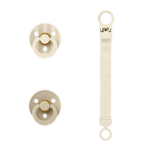 Colour Dummy & Loop Clip Gift Set - Ivory - Bibs Denmark