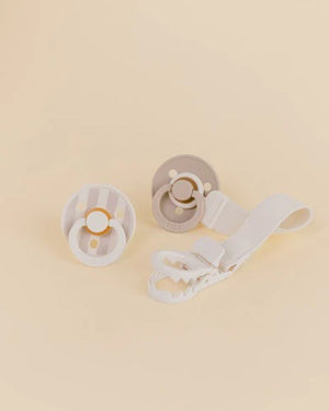 Colour Dummy & Loop Clip Gift Set - Ivory - Bibs Denmark