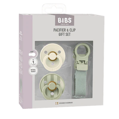 Colour Dummy & Loop Clip Gift Set - Sage - Bibs Denmark