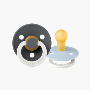 BIBS Dummies - Size One - Night Glow - Iron / Baby Blue - BIBS Denmark