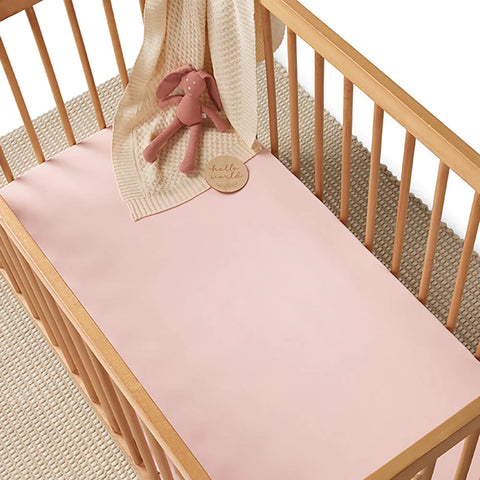 Baby Pink Organic Fitted Cot Sheet - Snuggle Hunny