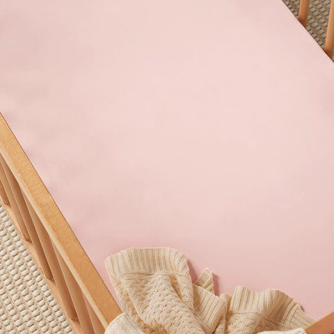 Baby Pink Organic Fitted Cot Sheet - Snuggle Hunny