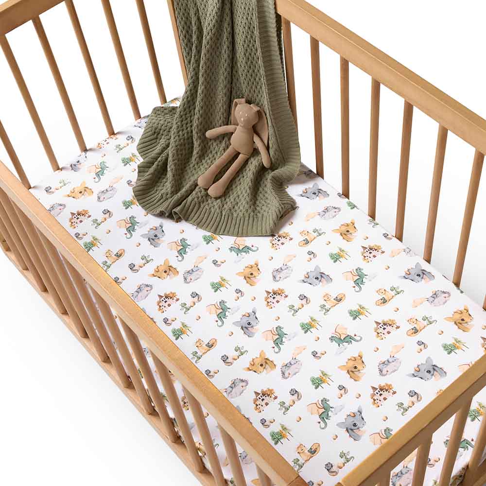Dragon Organic Fitted Cot Sheet - Snuggle Hunny