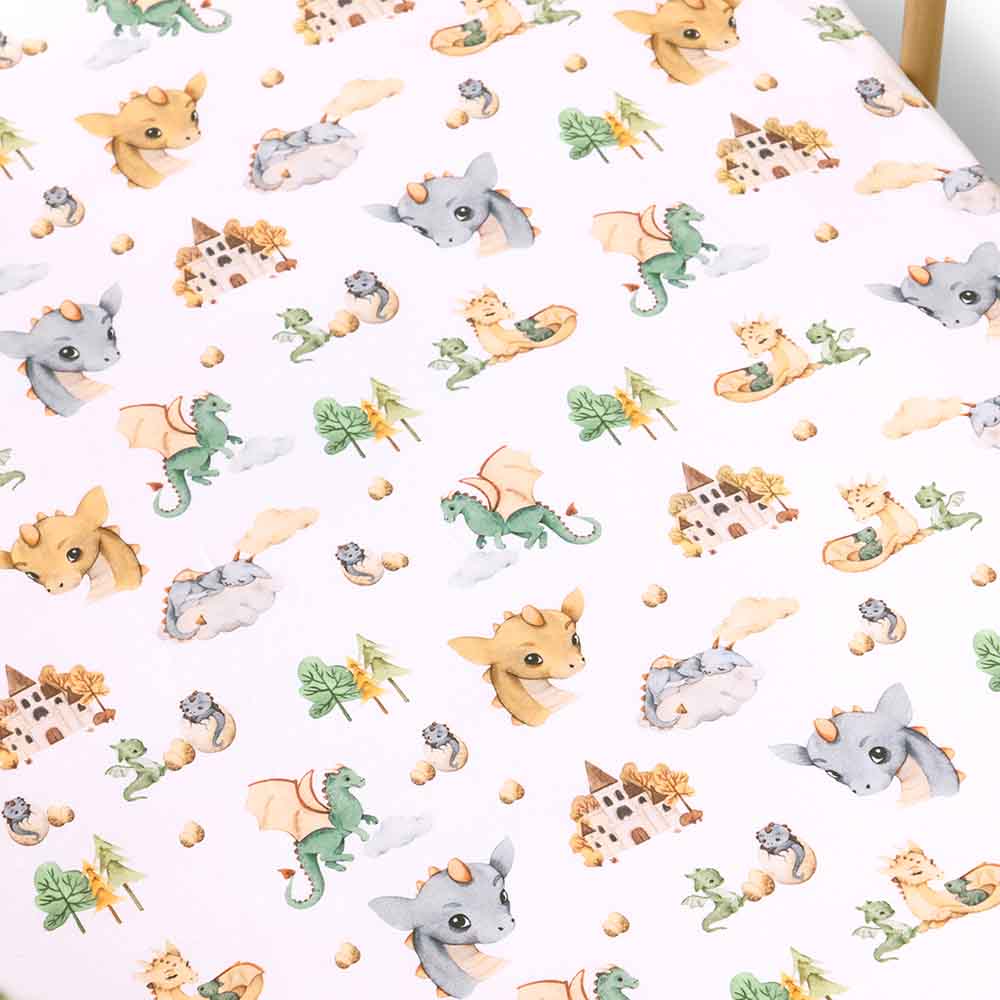 Dragon Organic Fitted Cot Sheet - Snuggle Hunny