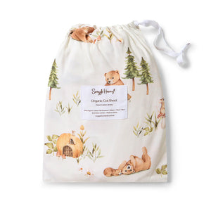 Bears Organic Fitted Cot Sheet - Snuggle Hunny