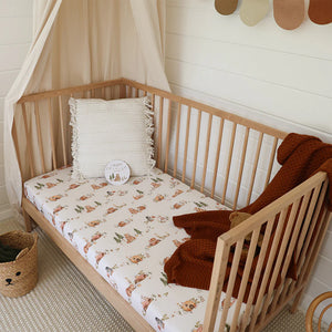Bears Organic Fitted Cot Sheet - Snuggle Hunny