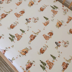 Bears Organic Fitted Cot Sheet - Snuggle Hunny