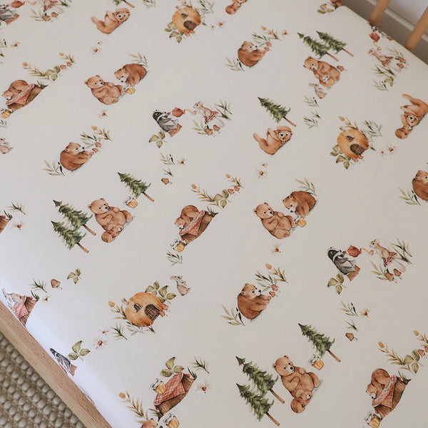 Bears Organic Fitted Cot Sheet - Snuggle Hunny