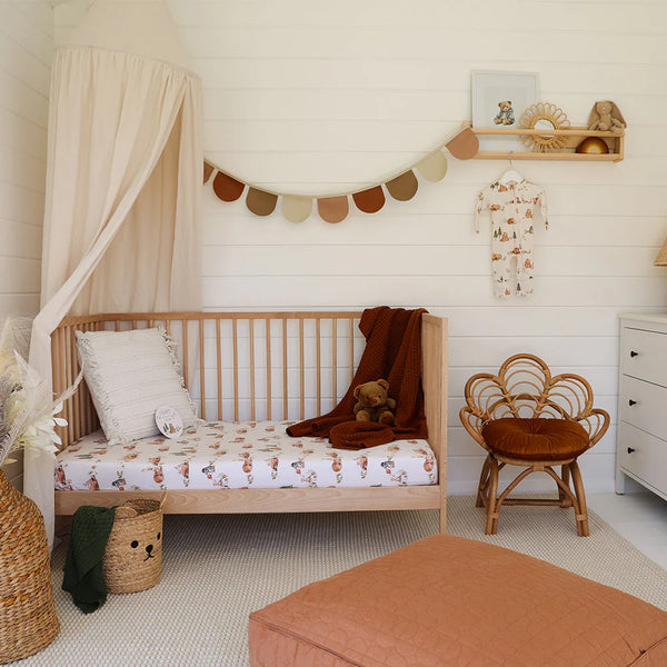 Bears Organic Fitted Cot Sheet - Snuggle Hunny