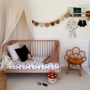 Trains Organic Fitted Cot Sheet - Snuggle Hunny