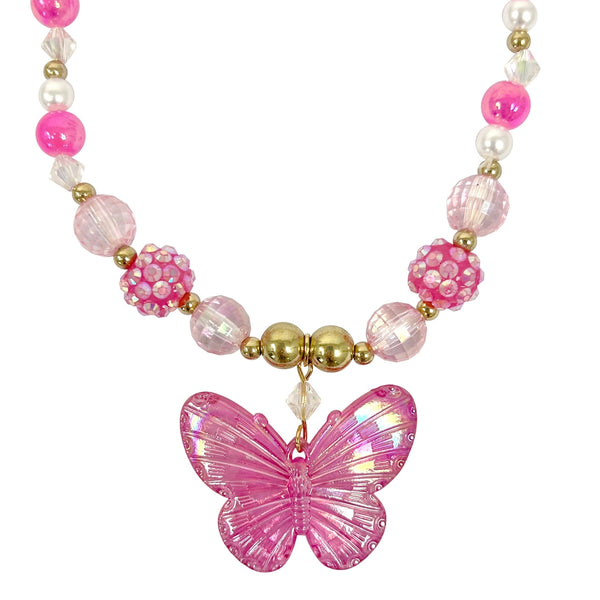 Butterfly Necklace - Pink Poppy