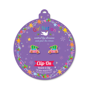 Clip On Earrings | Christmas Car - Girl Nation