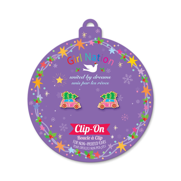 Clip On Earrings | Christmas Car - Girl Nation