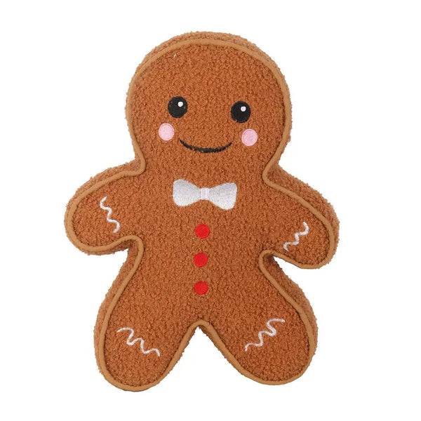Gingerbread Man Boucle Cushion - Wonder Imports