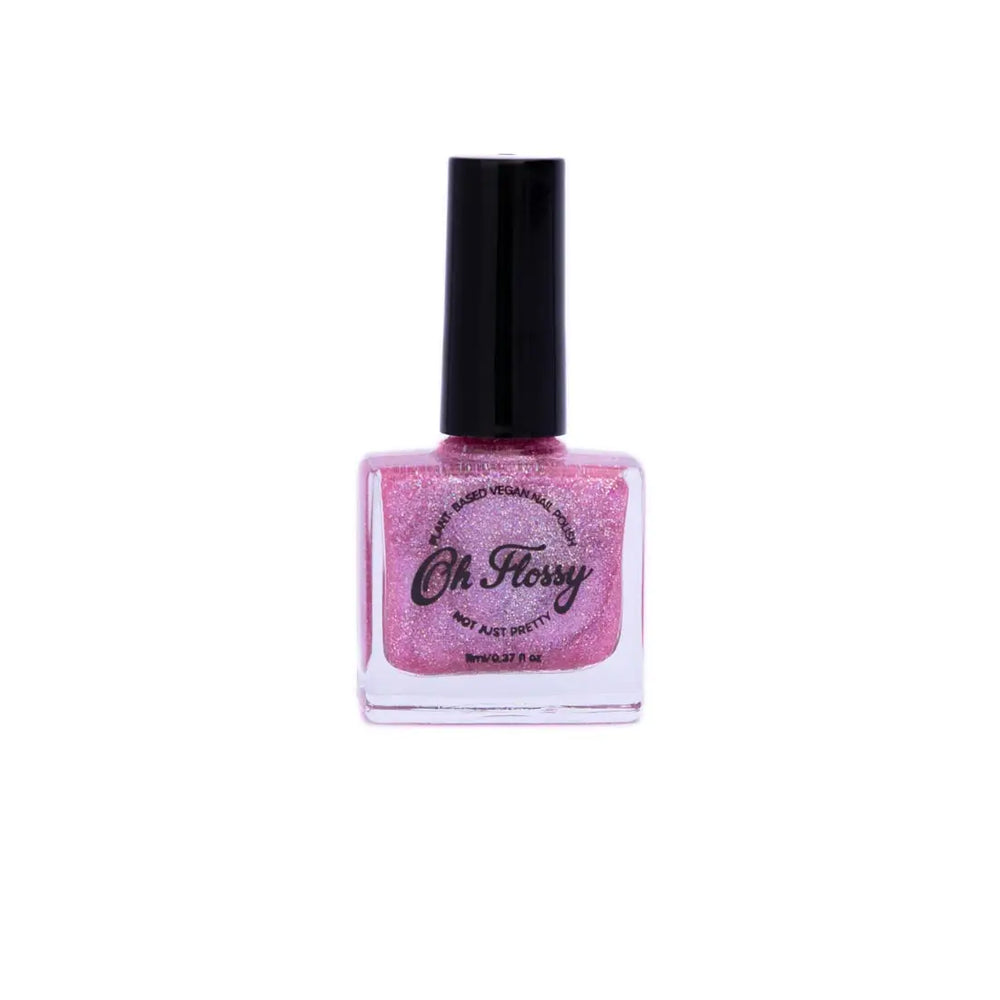 Nail Polish - Joyful Pink Glitter - Oh Flossy
