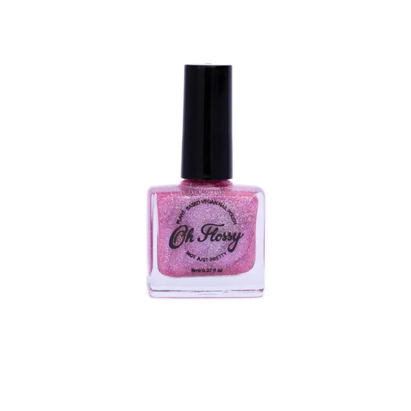 Nail Polish - Joyful Pink Glitter - Oh Flossy