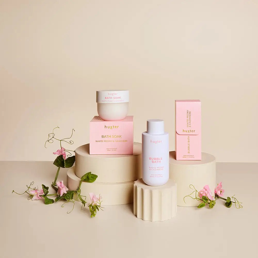 300ml Bubble Bath Boxed - White Peony & Cashmere - Huxter