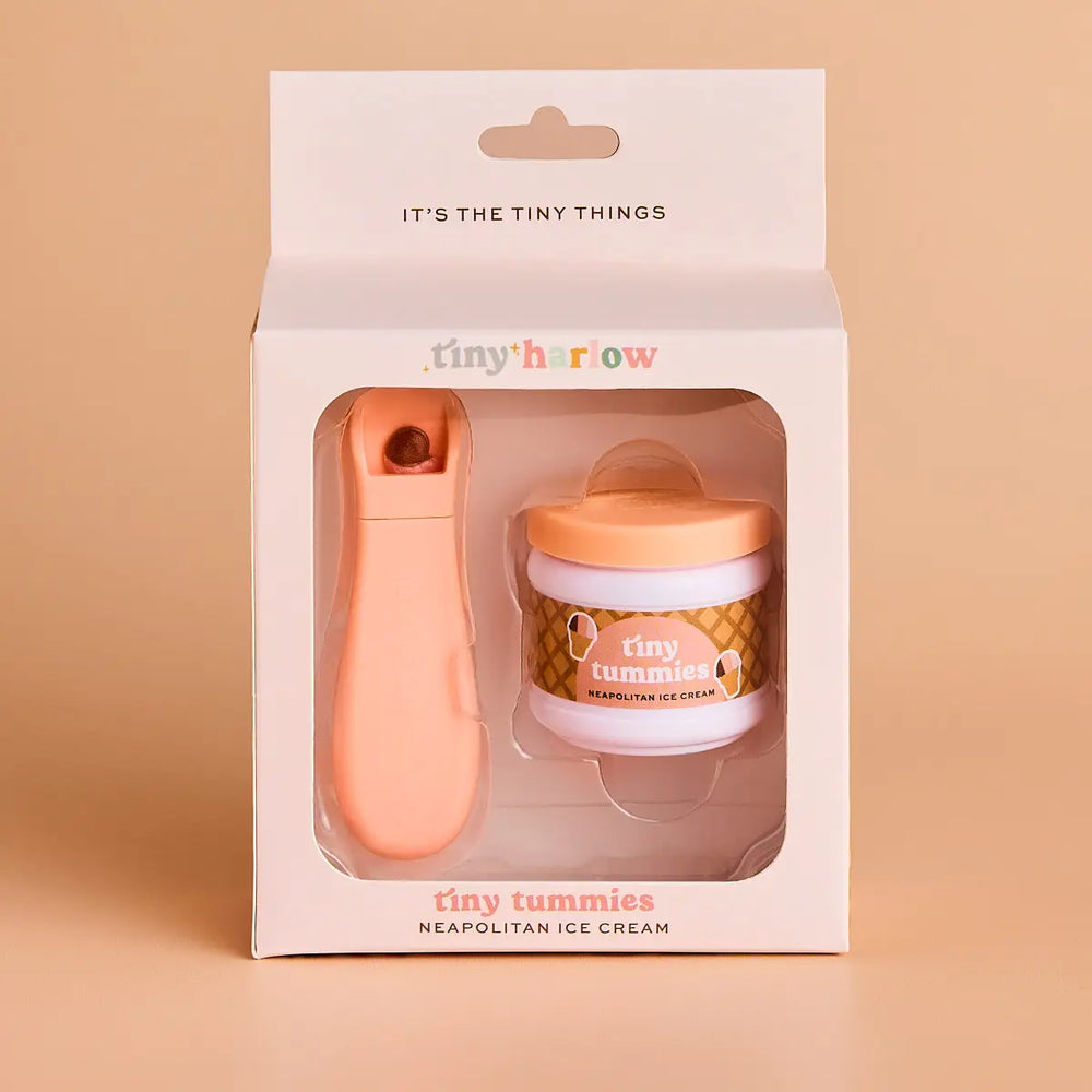 Tiny Tummies Neopolitan Icecream Food Jar and Spoon Set - Tiny Harlow