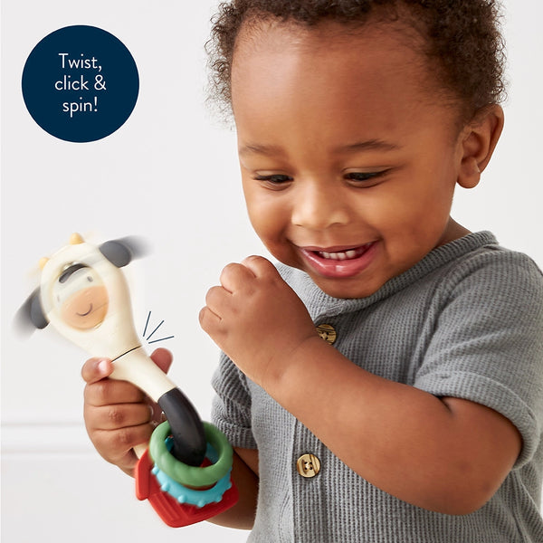 Sensory Teething Rattle - Carmen the Cow - Itzy Ritzy