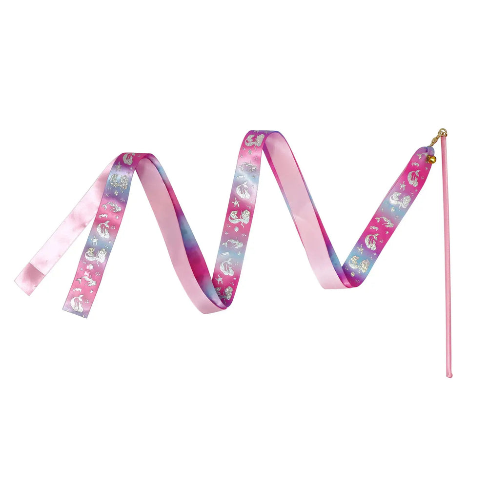 Enchanted Mermaid Ribbon Wand - Pink Poppy