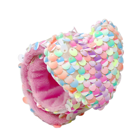Heart Sequin Slap Bracelet - Pink Poppy