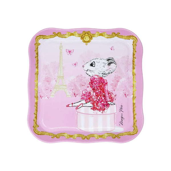 Claris Tea Set with Woven Basket - Pink Poppy