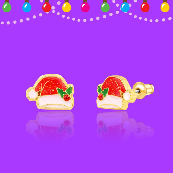 Merry Santa Hat | Cutie Stud Earrings - Girl Nation
