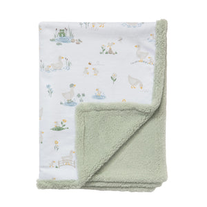 Organic Jersey Sherpa Blanket - Goosey Goosey - Living Textiles