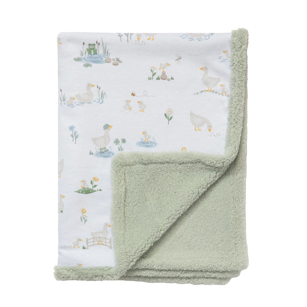 Organic Jersey Sherpa Blanket - Goosey Goosey - Living Textiles