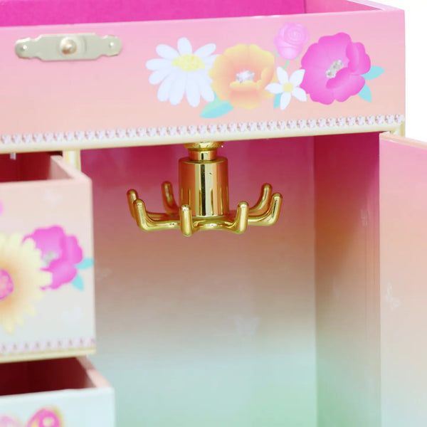 Rainbow Butterfly Large Music Box - Pink Poppy