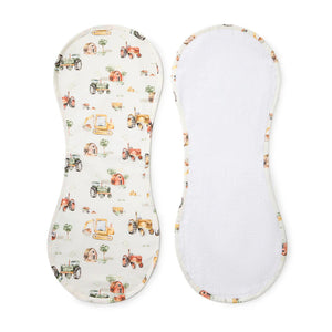 Diggers & Tractors Organic Cotton Burp Cloth - Snuggle Hunny