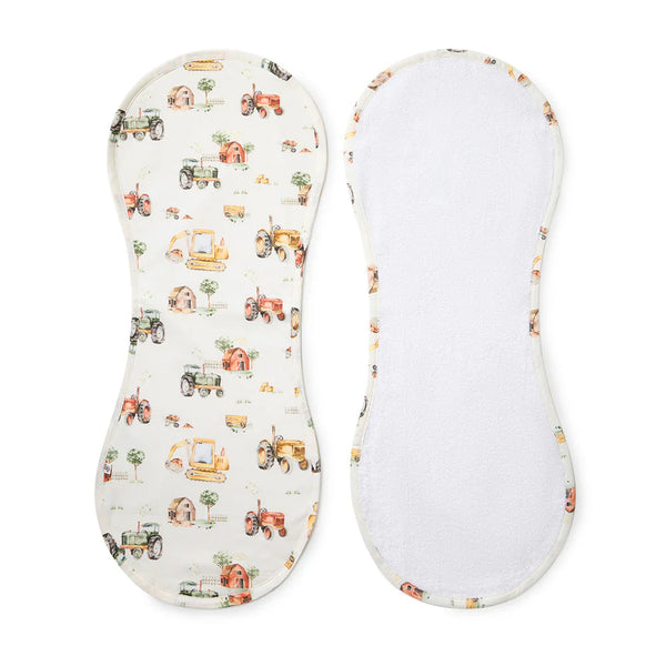 Diggers & Tractors Organic Cotton Burp Cloth - Snuggle Hunny