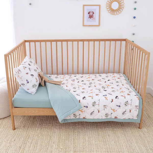 Dog Park Organic Cotton Cot Comforter - Snuggle Hunny